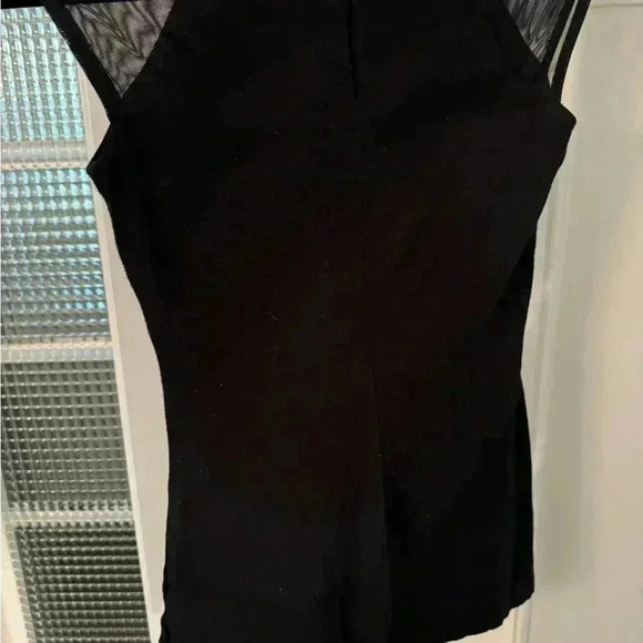 Bailey/44 black top with sheer cap sleeves and Sheer V-Front insert zip back XS - Picture 5 of 11